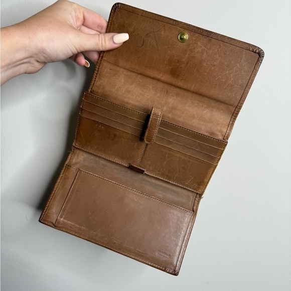 vintage Coach mahogany Bedford combo wallet with a checkbook holder - Picture 5 of 8